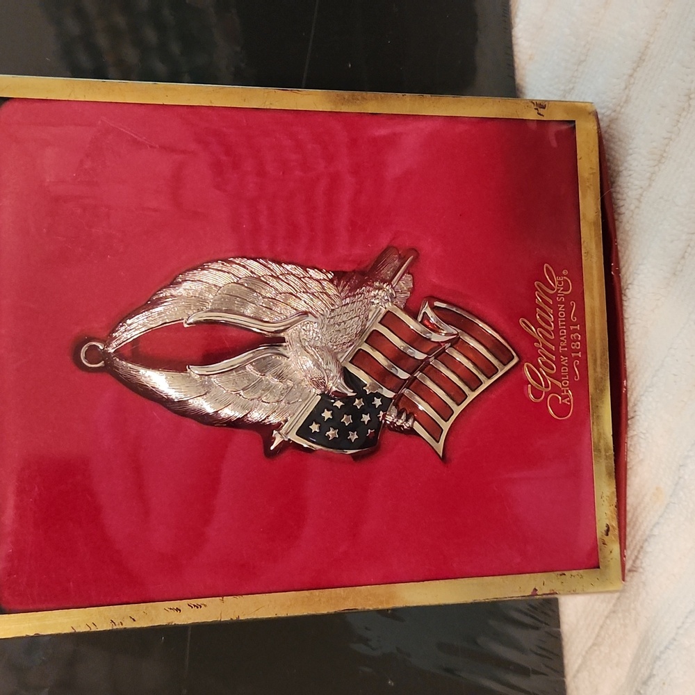 Gorham vintage NIB EAGLE of LIBERTY silverplated ornament